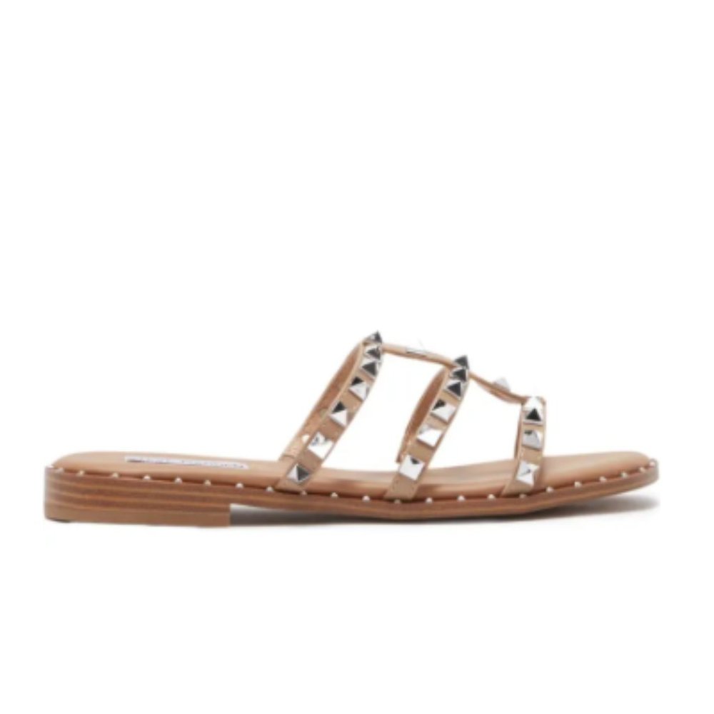Steve Madden | Averill Strappy Studded Gladiator Sandal (Tan) - Picture 4 of 11
